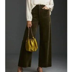 Anthropologie Olive Wide Leg Pants